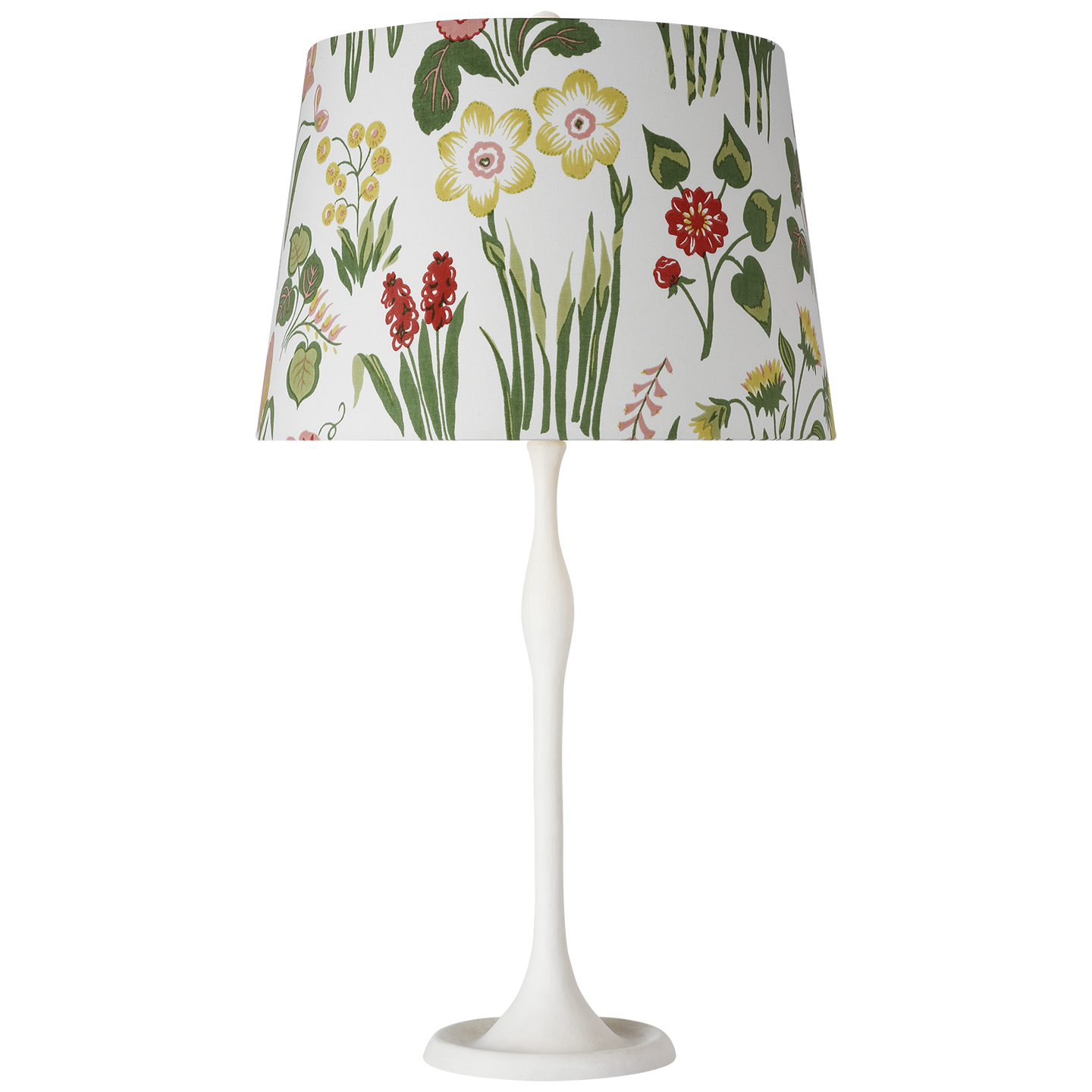 Romero Medium Table Lamp | Plaster White | Schumacher 16" Pink Carly Empire Shade