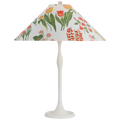 Romero Medium Table Lamp | Plaster White | Schumacher 19" Pink Carly Flare Shade