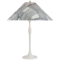 Romero Medium Table Lamp | Plaster White | Schumacher 19" Blue Freeform Flare Shade