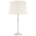 Romero Medium Table Lamp | Plaster White | 16" Linen Empire Shade