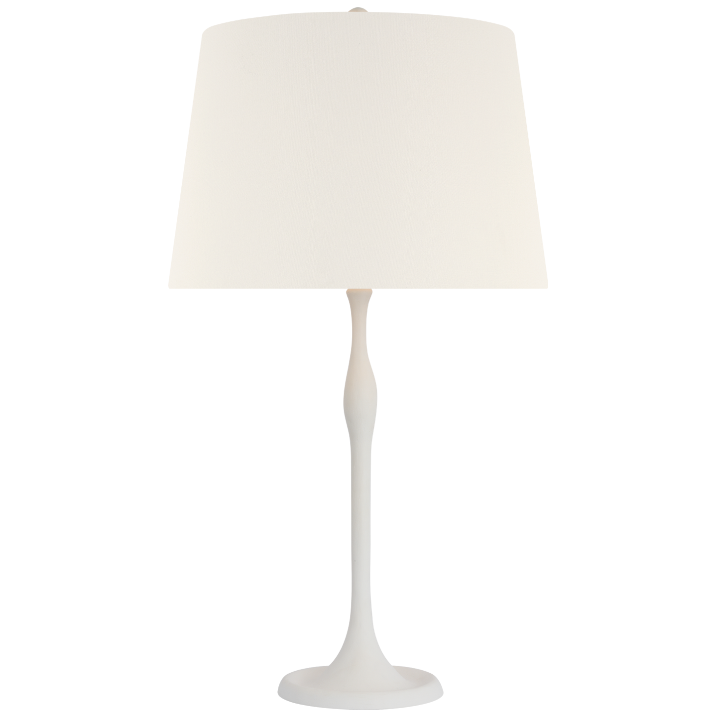 Romero Medium Table Lamp | Plaster White | 16" Linen Empire Shade