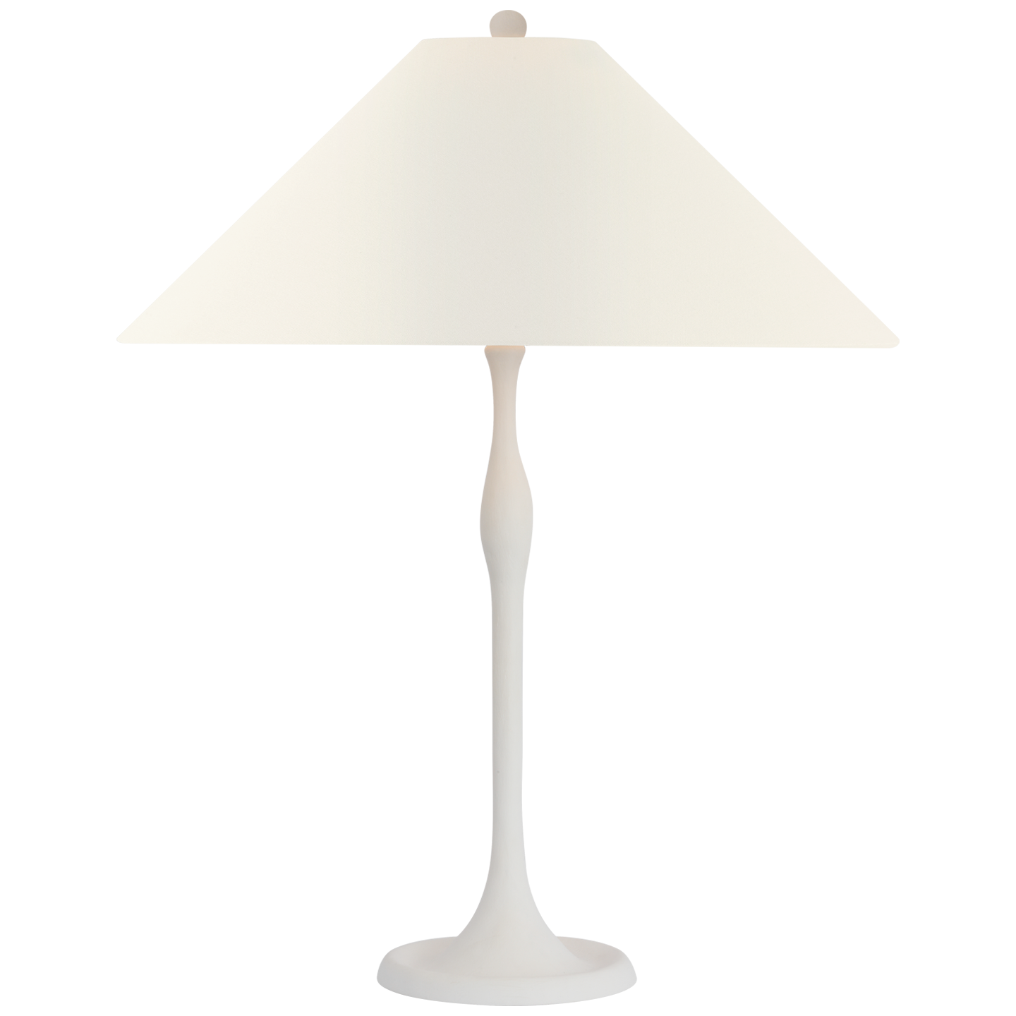 Romero Medium Table Lamp | Plaster White | 19" Linen Flare Shade