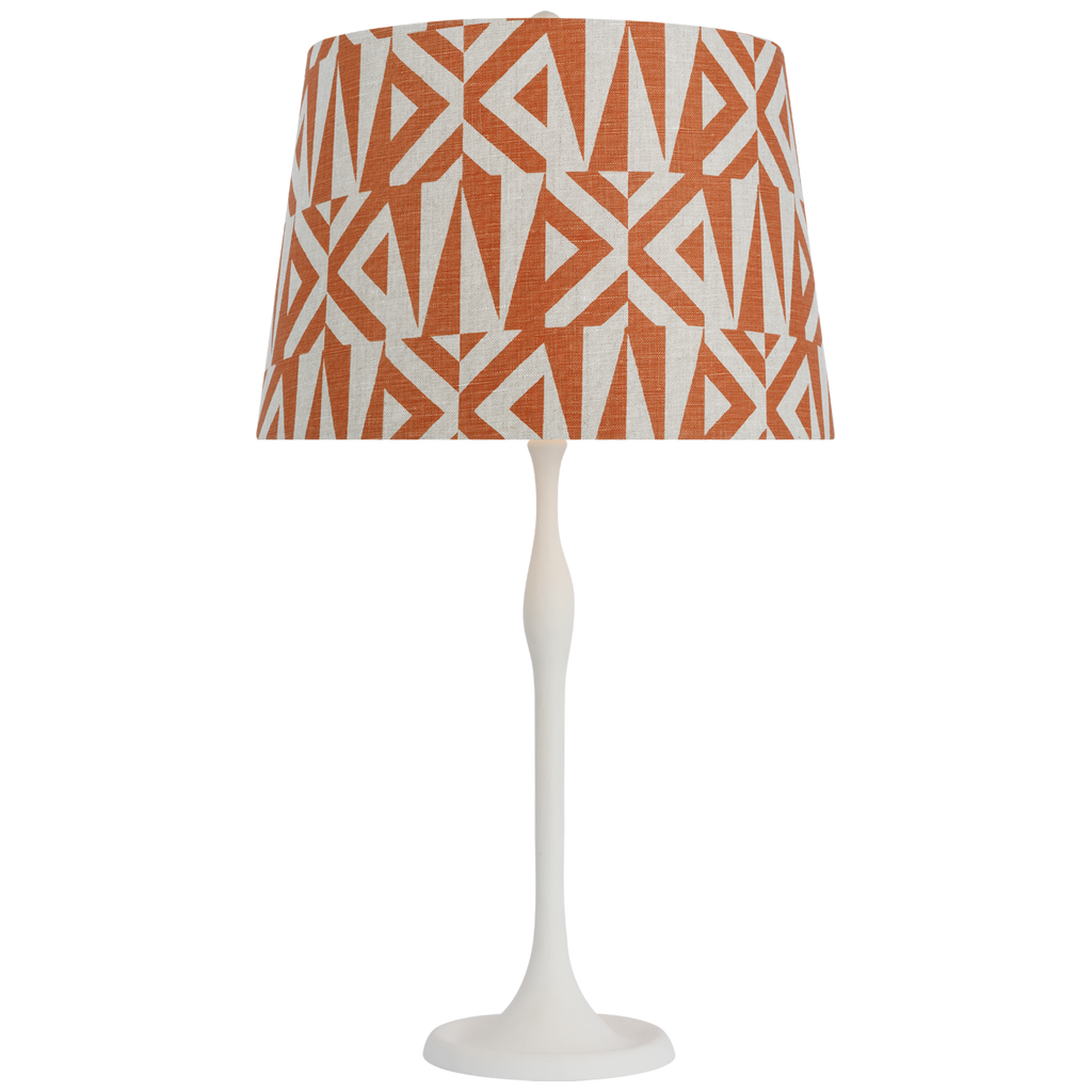 Romero Medium Table Lamp | Plaster White | Schumacher 16" Brick Amero Empire Shade