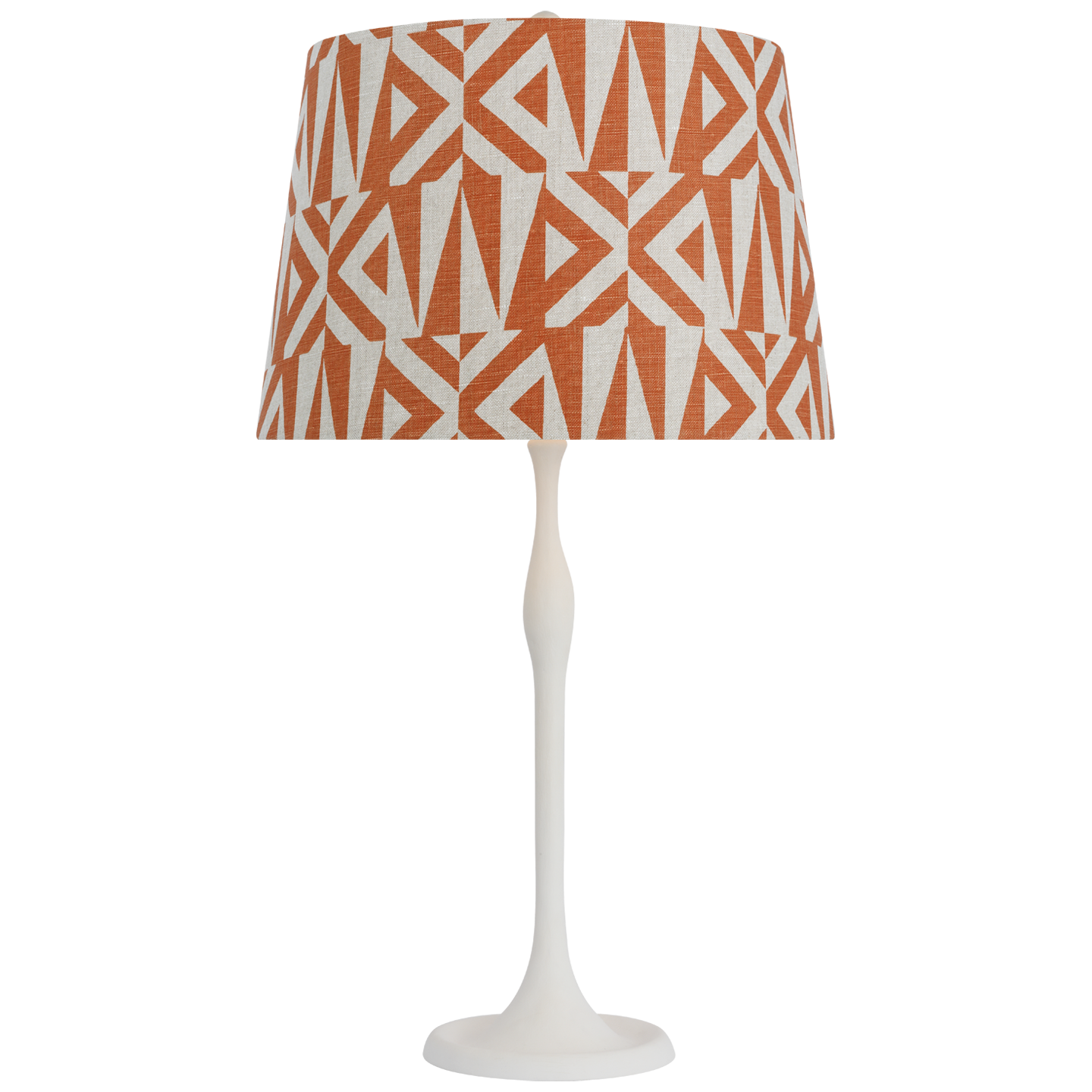 Romero Medium Table Lamp | Plaster White | Schumacher 16" Brick Amero Empire Shade