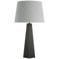 Zoran Medium Table Lamp | Bronze | Schumacher 16" Sky Elin Check Empire Shade