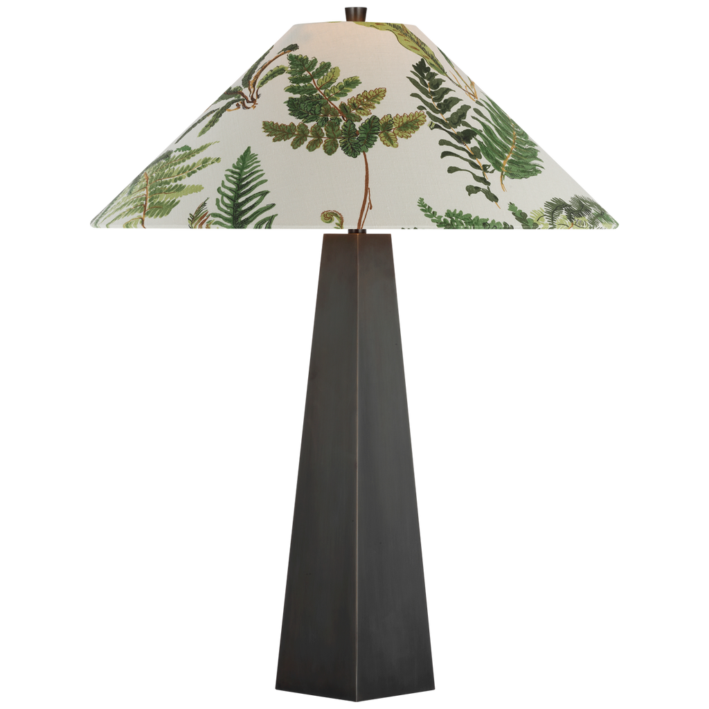 Zoran Medium Table Lamp | Bronze | Schumacher 21" Document Les Fougeres Flare Shade