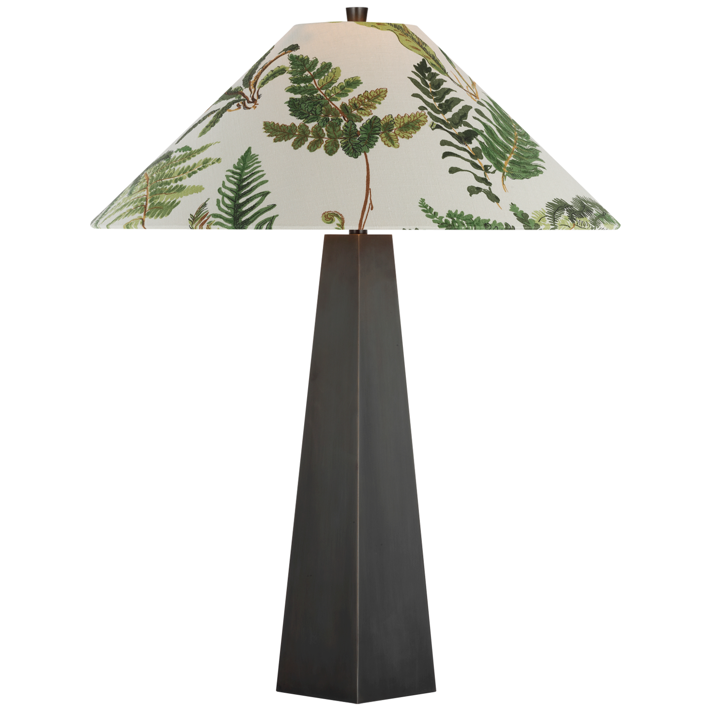 Zoran Medium Table Lamp | Bronze | Schumacher 21" Document Les Fougeres Flare Shade