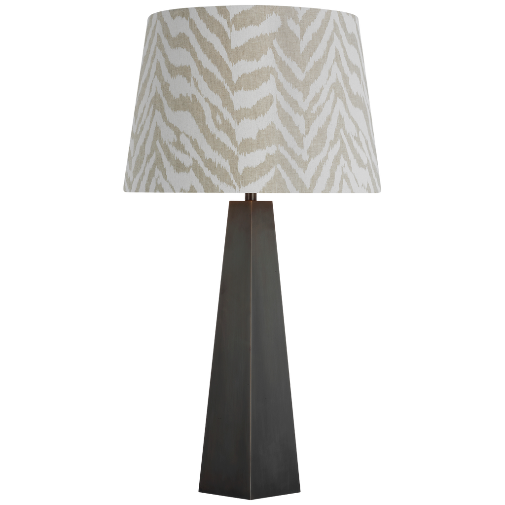 Zoran Medium Table Lamp | Bronze | Schumacher 16" Natural Quincy Empire Shade