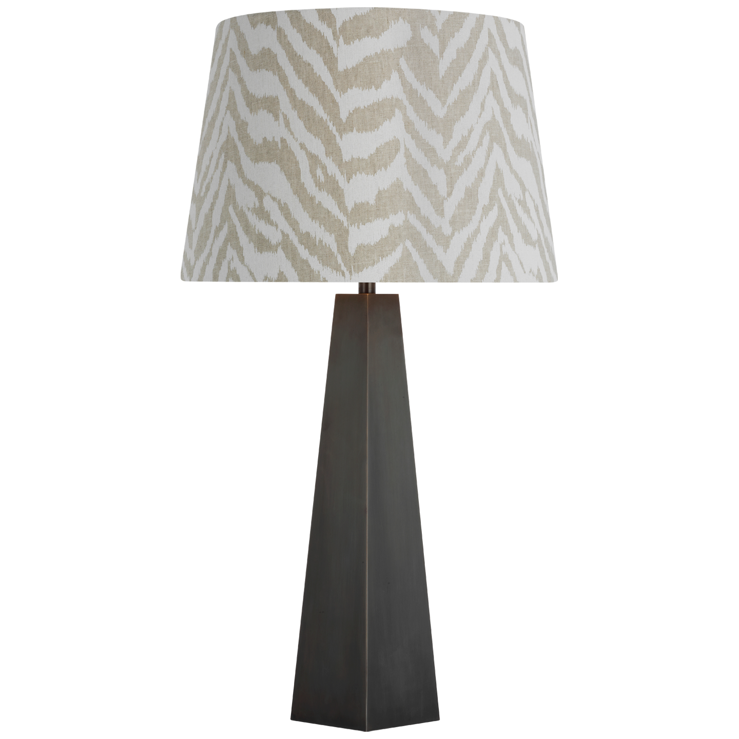 Zoran Medium Table Lamp | Bronze | Schumacher 16" Natural Quincy Empire Shade