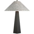Zoran Medium Table Lamp | Bronze | Schumacher 21" Natural Quincy Flare Shade