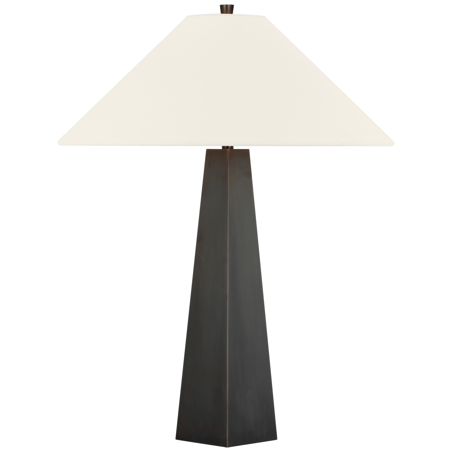 Zoran Medium Table Lamp | Bronze | 21" Linen Flare Shade