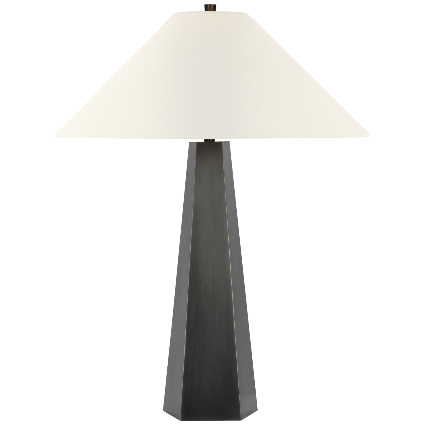 Zoran Medium Table Lamp | Bronze | 21" Linen Flare Shade