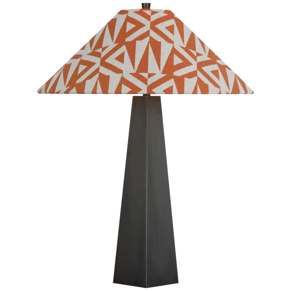 Zoran Medium Table Lamp | Bronze | Schumacher 21" Brick Amero Flare Shade