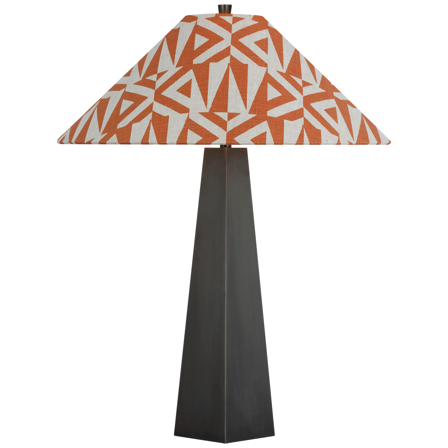 Zoran Medium Table Lamp | Bronze | Schumacher 21" Brick Amero Flare Shade