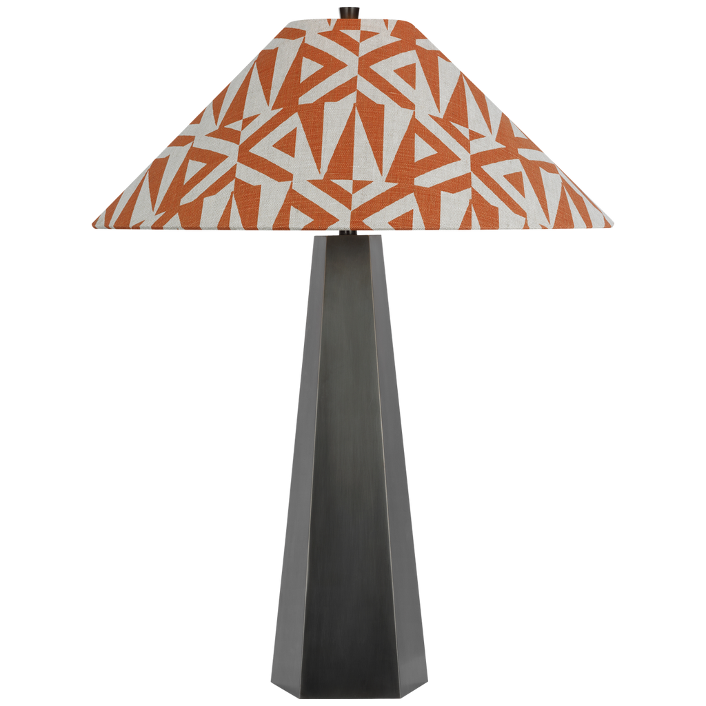 Zoran Medium Table Lamp | Bronze | Schumacher 21" Brick Amero Flare Shade