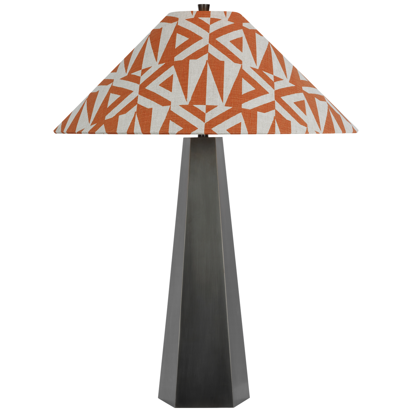 Zoran Medium Table Lamp | Bronze | Schumacher 21" Brick Amero Flare Shade