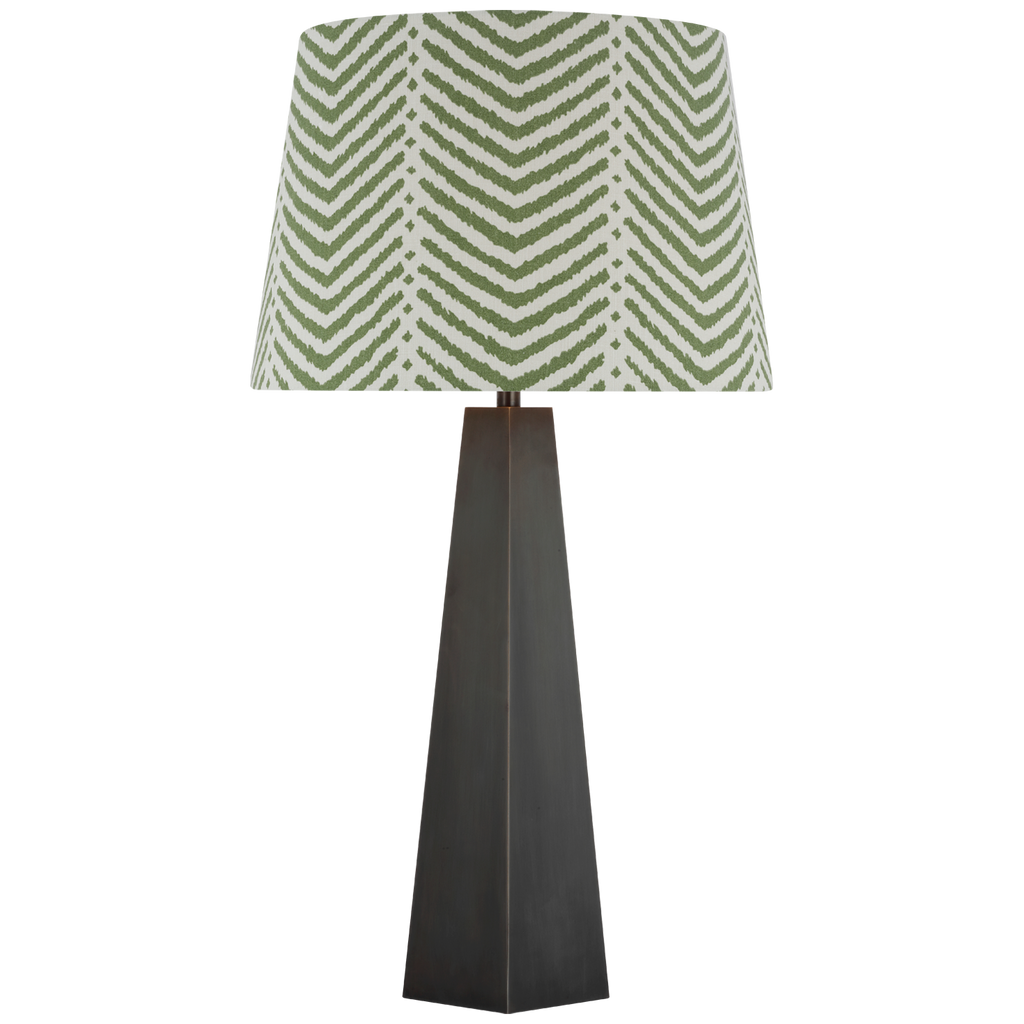 Zoran Medium Table Lamp | Bronze | Schumacher 16" Verde La Jolla Empire Shade