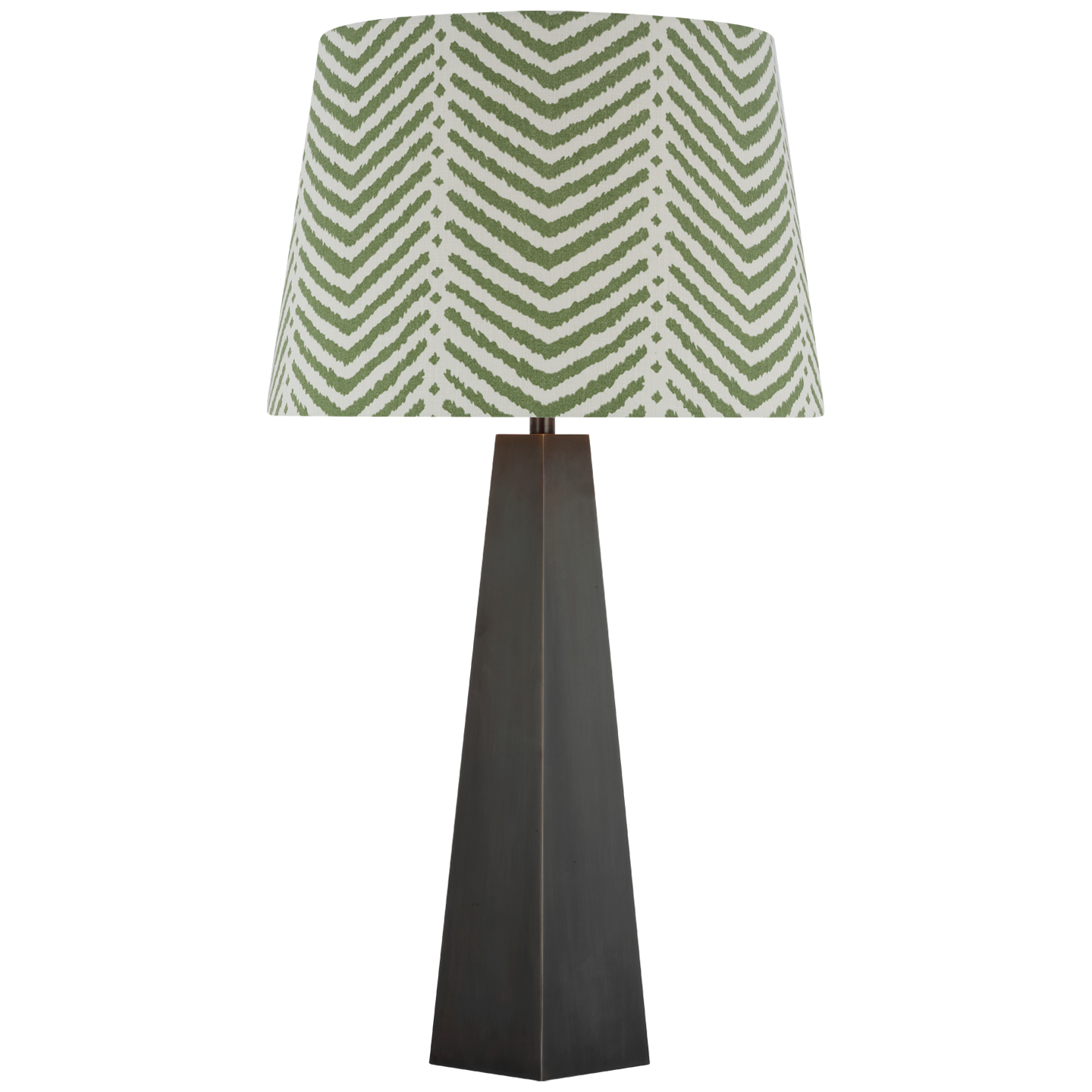 Zoran Medium Table Lamp | Bronze | Schumacher 16" Verde La Jolla Empire Shade