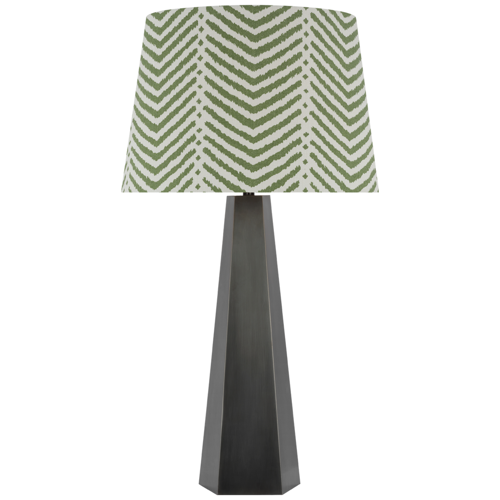 Zoran Medium Table Lamp | Bronze | Schumacher 16" Verde La Jolla Empire Shade