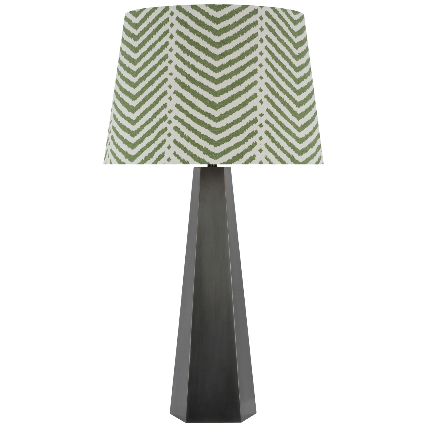 Zoran Medium Table Lamp | Bronze | Schumacher 16" Verde La Jolla Empire Shade