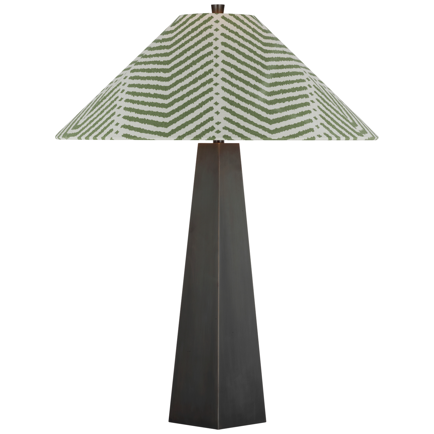 Zoran Medium Table Lamp | Bronze | Schumacher 21" Verde La Jolla Flare Shade