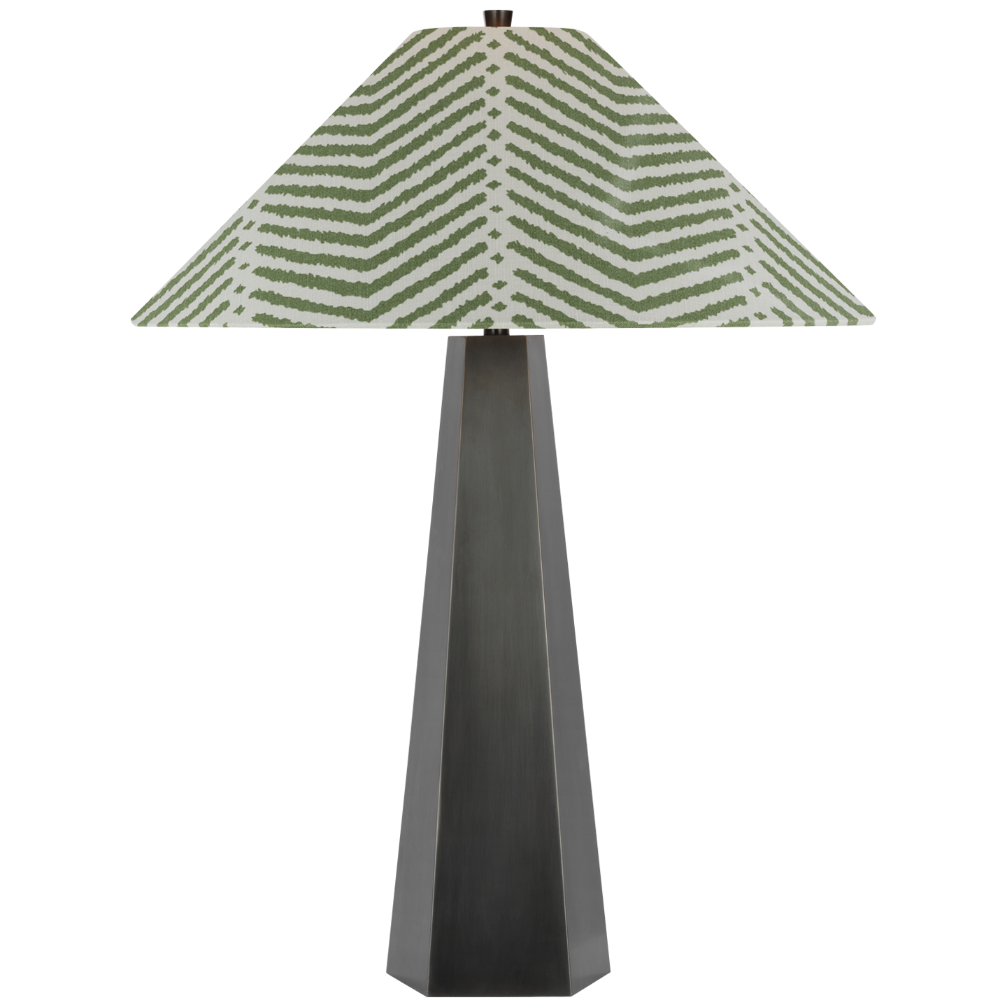 Zoran Medium Table Lamp | Bronze | Schumacher 21" Verde La Jolla Flare Shade