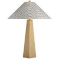 Zoran Medium Table Lamp | Hand-Rubbed Antique Brass | Schumacher Natural Quincy Flare Shade