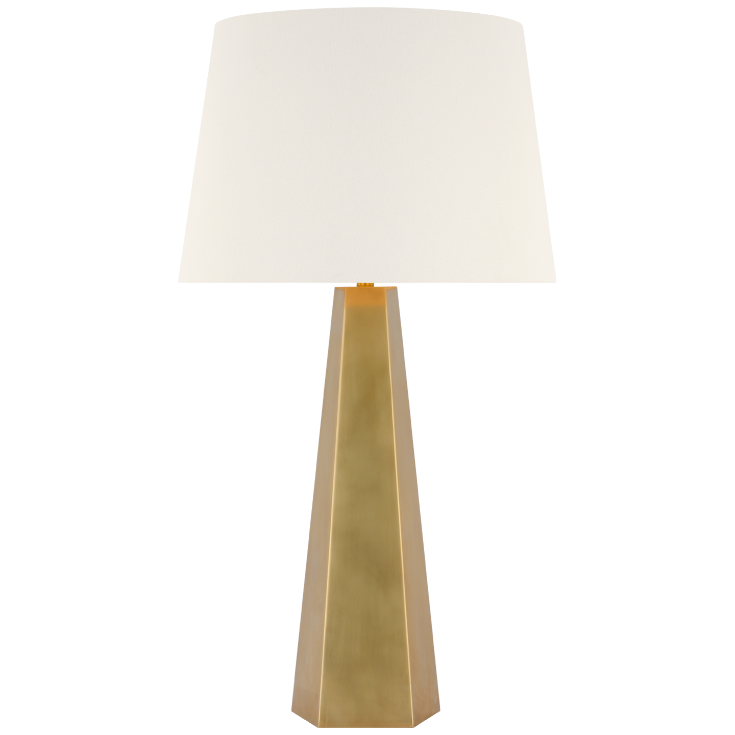 Zoran Medium Table Lamp | Hand-Rubbed Antique Brass | 16" Linen Empire Shade