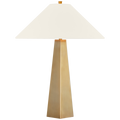 Zoran Medium Table Lamp | Hand-Rubbed Antique Brass | 21" Linen Flare Shade