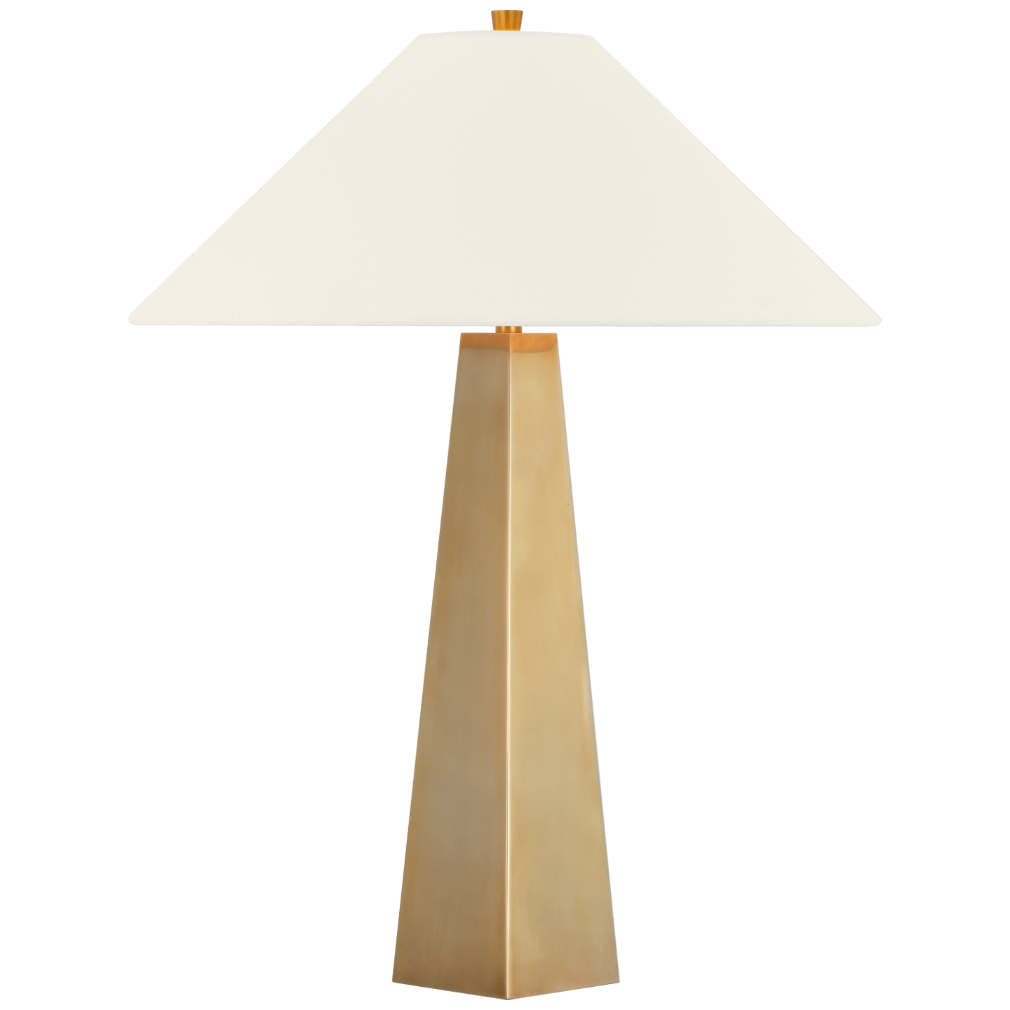 Zoran Medium Table Lamp | Hand-Rubbed Antique Brass | 21" Linen Flare Shade