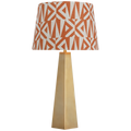 Zoran Medium Table Lamp | Hand-Rubbed Antique Brass | Schumacher 16" Brick Amero Empire Shade