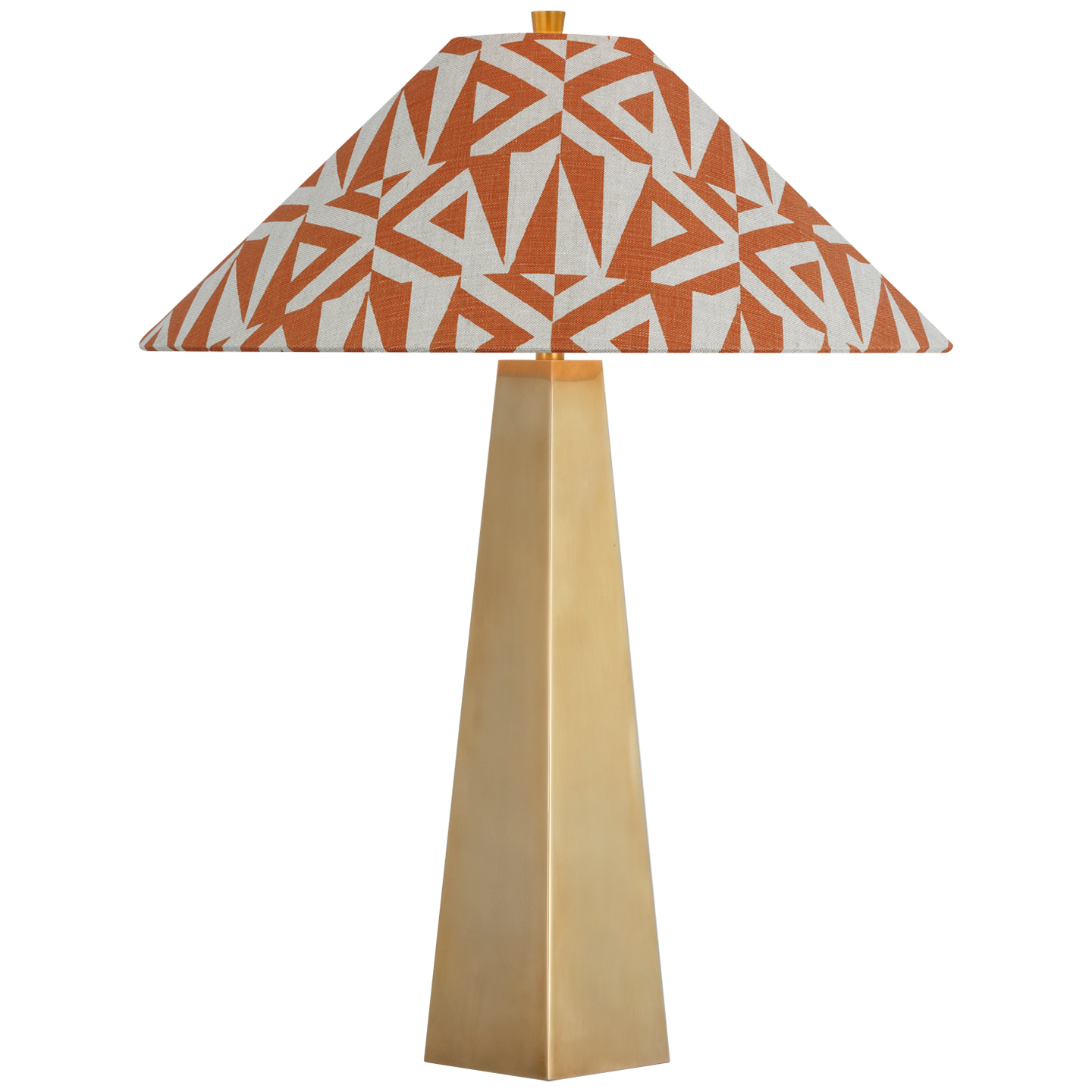 Zoran Medium Table Lamp | Hand-Rubbed Antique Brass | Schumacher 21" Brick Amero Flare Shade