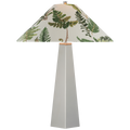 Zoran Medium Table Lamp | Polished Nickel | Schumacher 21" Document Les Fougeres Flare Shade