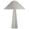 Zoran Medium Table Lamp | Polished Nickel | Schumacher 21" Natural Quincy Flare Shade