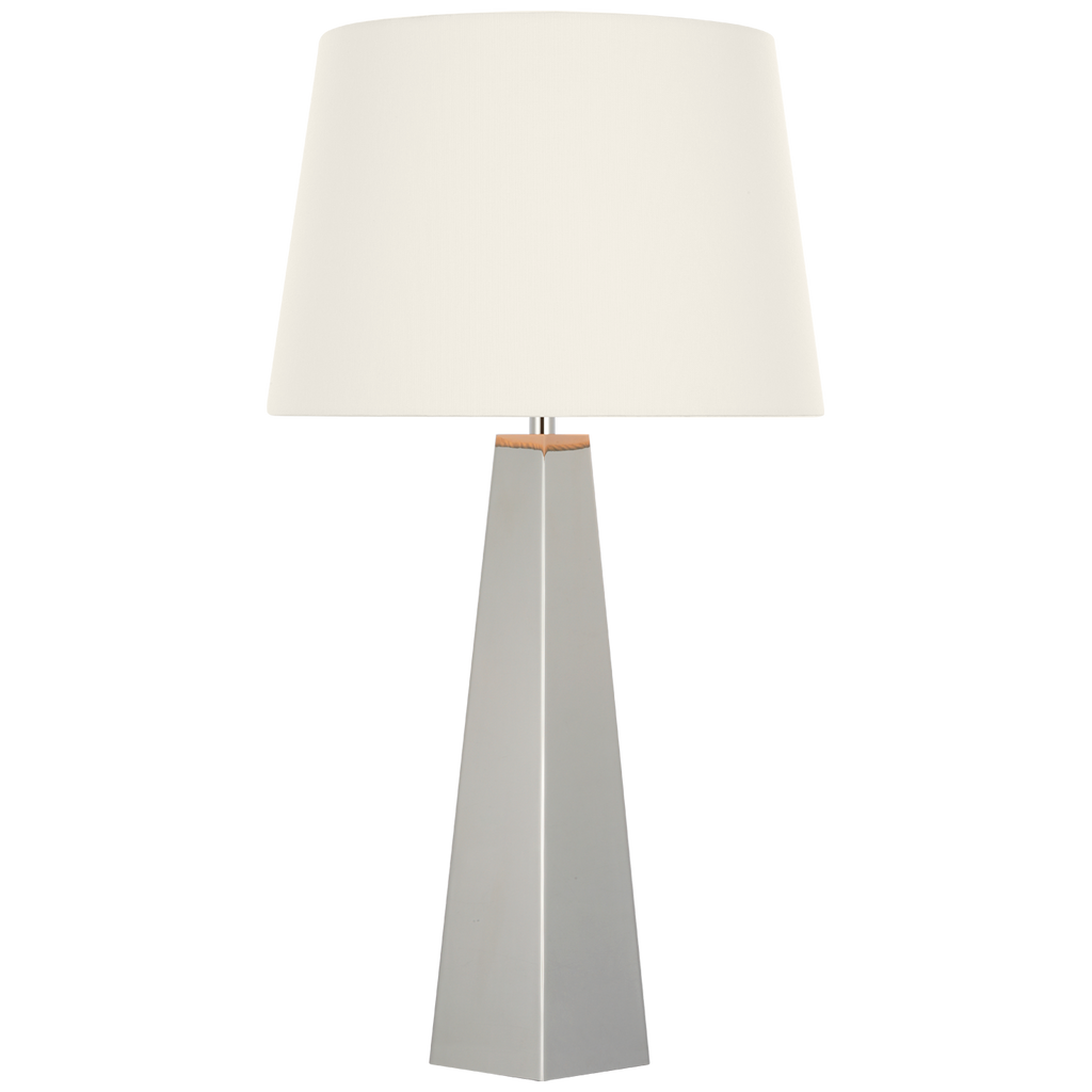 Zoran Medium Table Lamp | Polished Nickel | 16" Linen Empire Shade