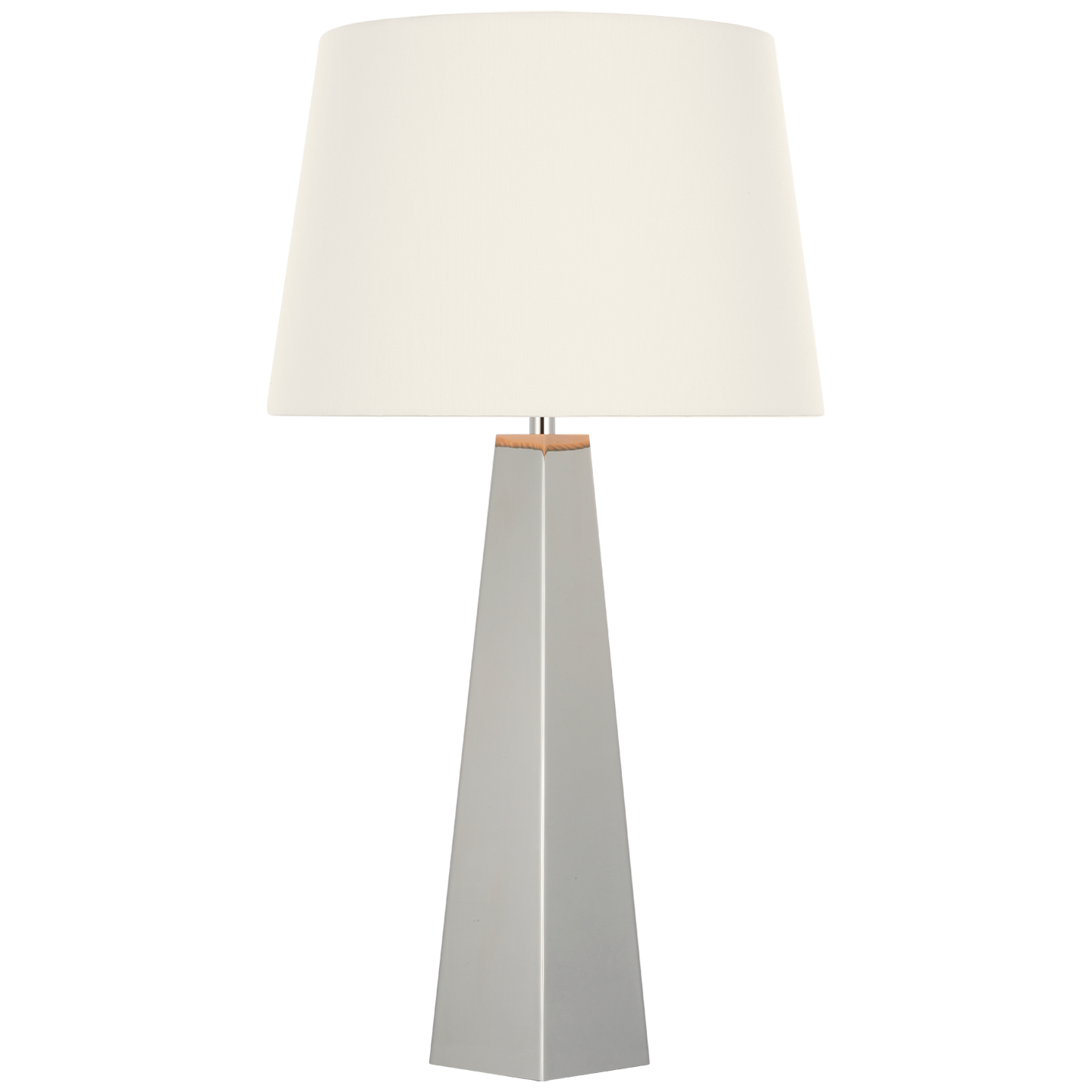 Zoran Medium Table Lamp | Polished Nickel | 16" Linen Empire Shade