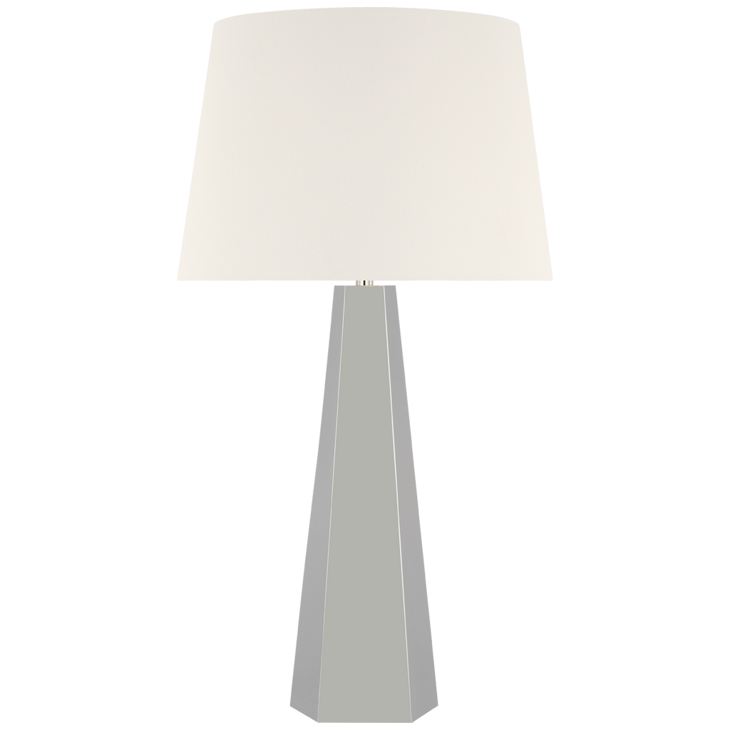 Zoran Medium Table Lamp | Polished Nickel | 16" Linen Empire Shade