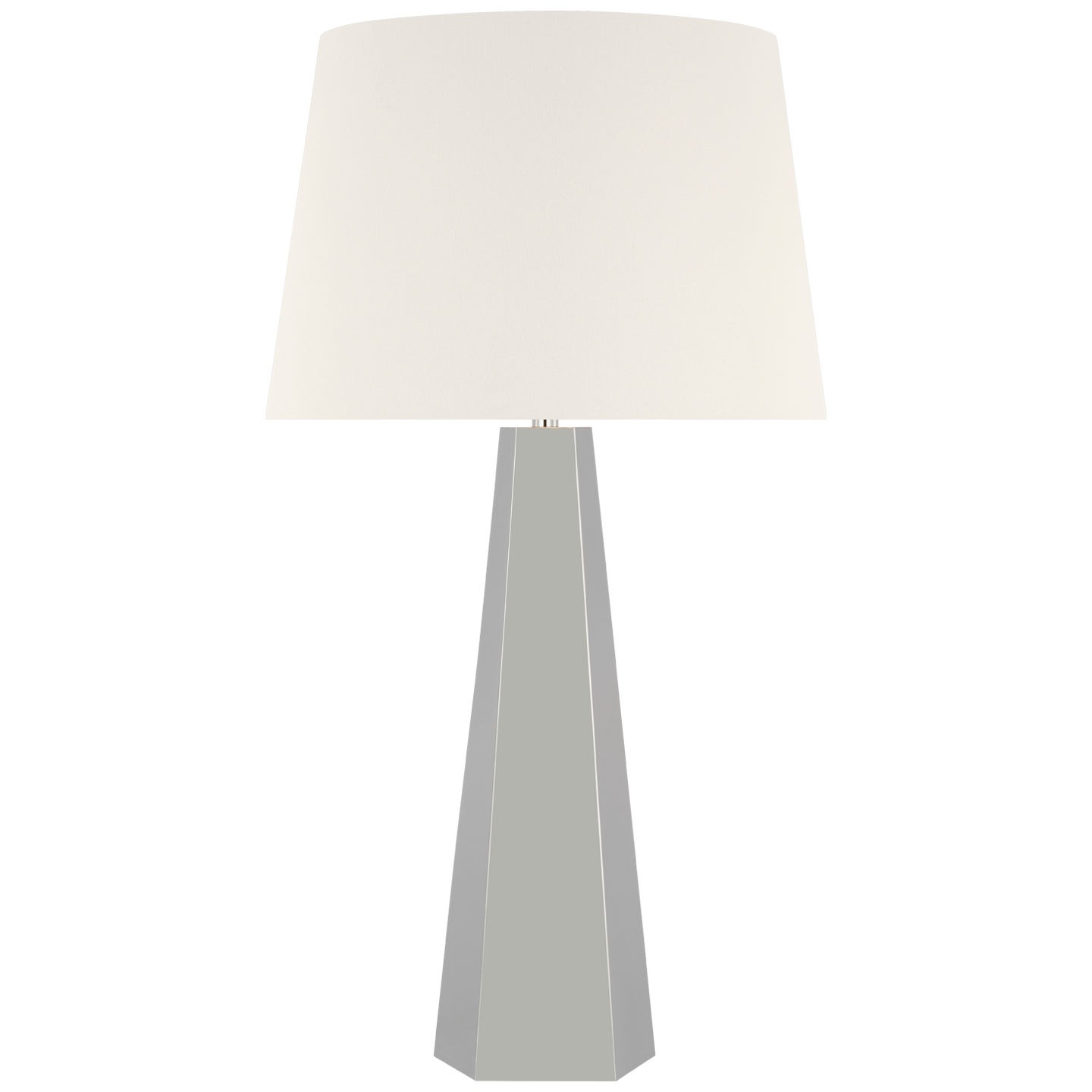Zoran Medium Table Lamp | Polished Nickel | 16" Linen Empire Shade
