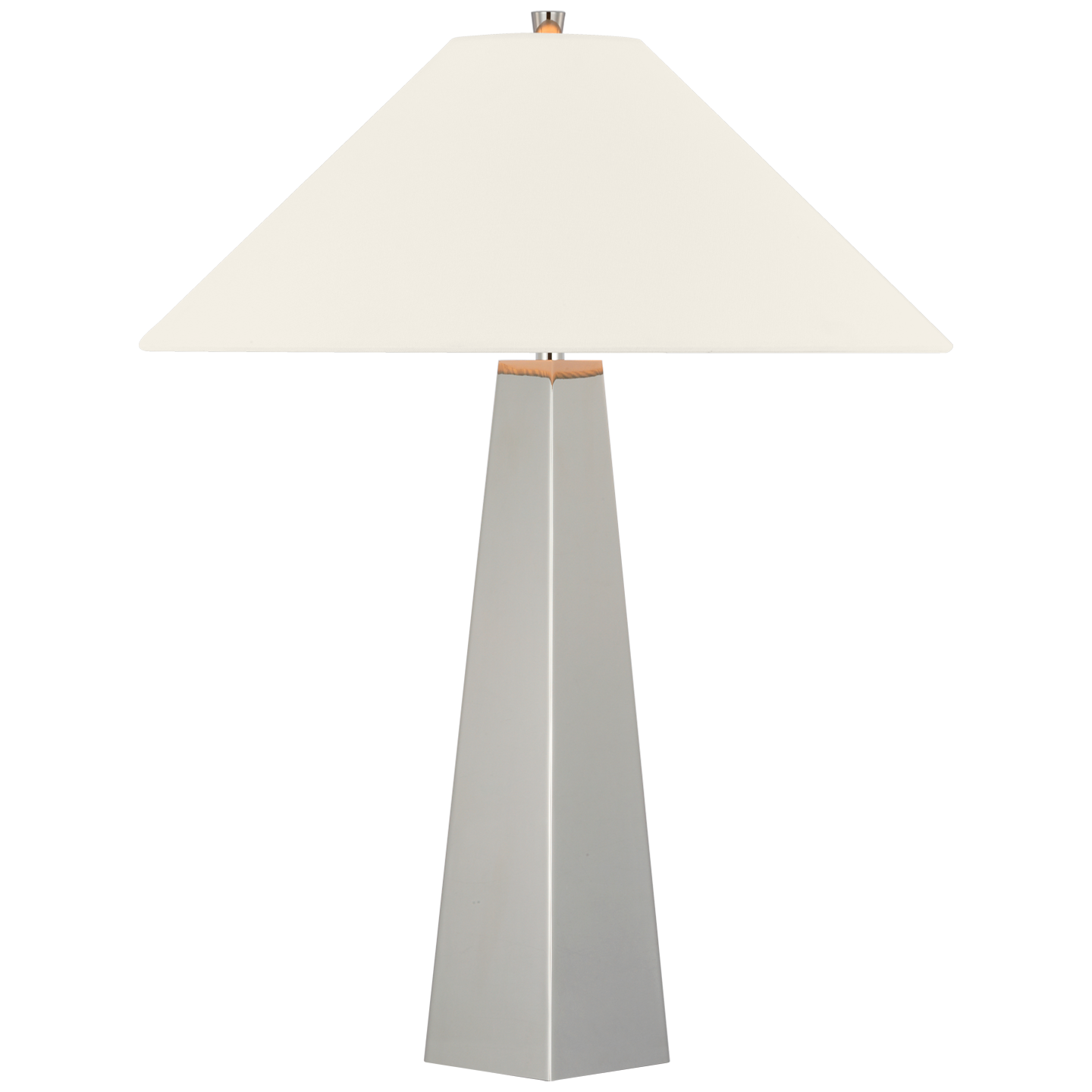 Zoran Medium Table Lamp | Polished Nickel | 21" Linen Flare Shade