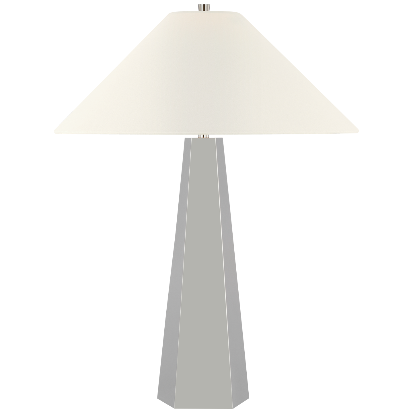 Zoran Medium Table Lamp | Polished Nickel | 21" Linen Flare Shade