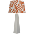 Zoran Medium Table Lamp | Polished Nickel | Schumacher 16" Brick Amero Empire Shade