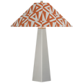 Zoran Medium Table Lamp | Polished Nickel | Schumacher 21" Brick Amero Flare Shade