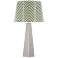 Zoran Medium Table Lamp | Polished Nickel | Schumacher 16" Verde La Jolla Empire Shade