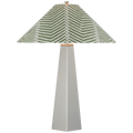 Zoran Medium Table Lamp | Polished Nickel | Schumacher 21" Verde La Jolla Flare Shade