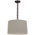 Evelyn 19" Hanging Shade | Bronze and Natural Oak | Schumacher Dove Soho Weave Shade