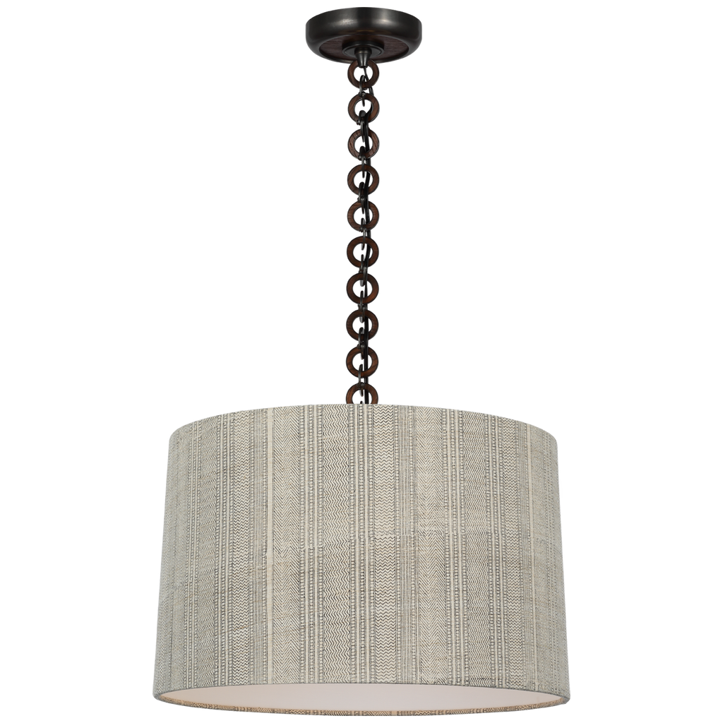 Evelyn 19" Hanging Shade | Bronze and Natural Oak | Schumacher Natural Mohave Shade