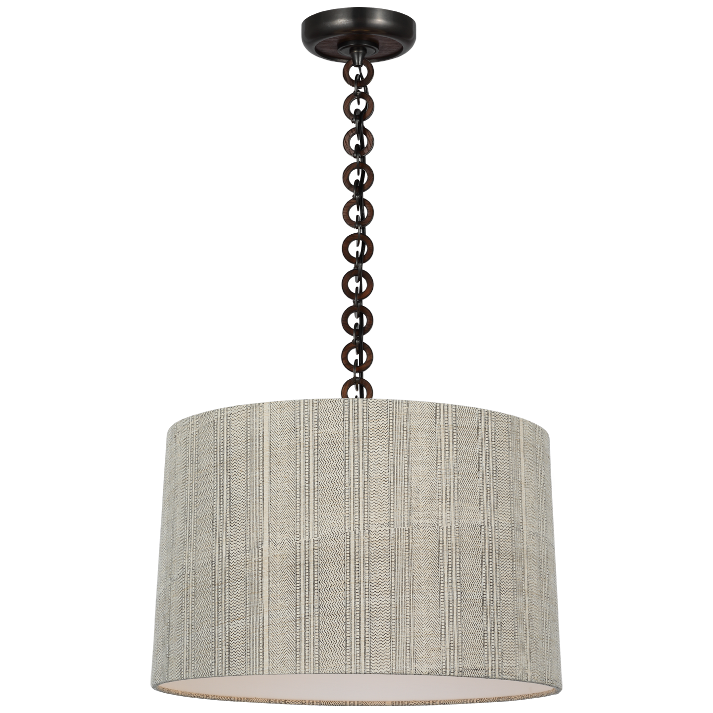 Evelyn 19" Hanging Shade | Bronze and Natural Oak | Schumacher Natural Mohave Shade