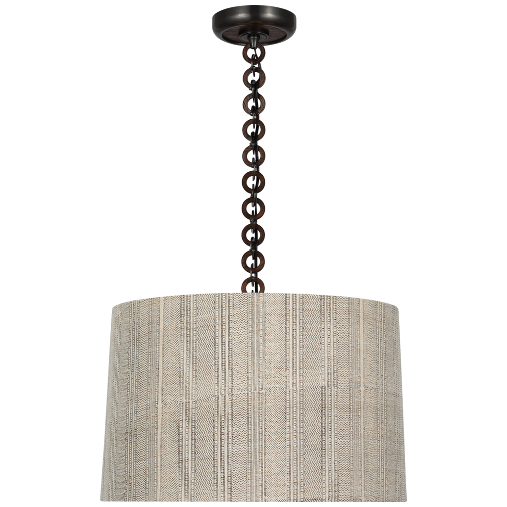 Evelyn 19" Hanging Shade | Bronze and Natural Oak | Schumacher Natural Mohave Shade