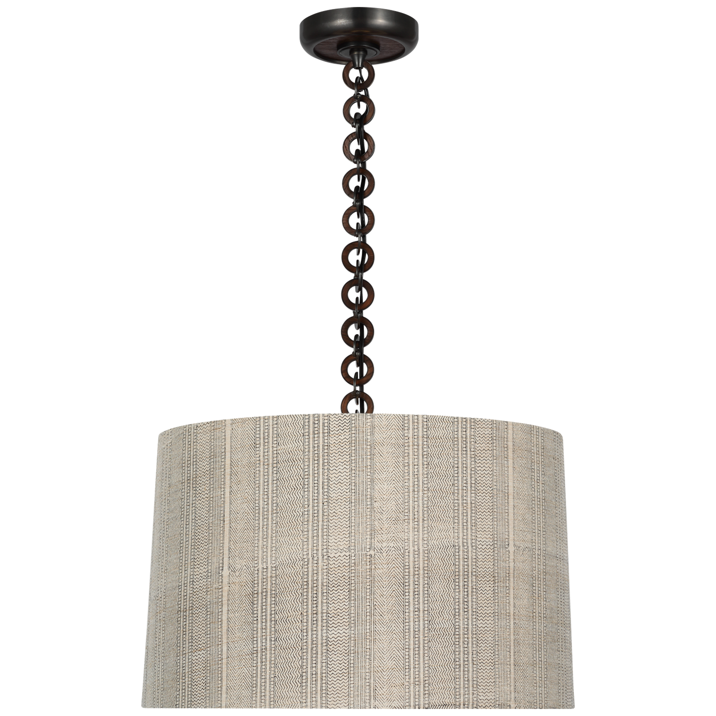 Evelyn 19" Hanging Shade | Bronze and Natural Oak | Schumacher Natural Mohave Shade