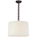 Evelyn 19" Hanging Shade | Bronze and Natural Oak | Linen Shade